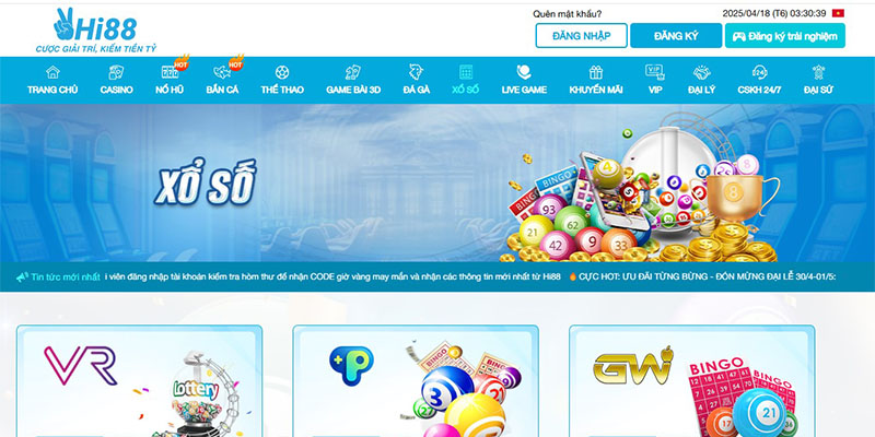 Thông tin các sản phẩm chuyên mục đang cung cấp cho người chơi